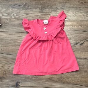 Girl’s Pink Ruffle Top with Buttons
